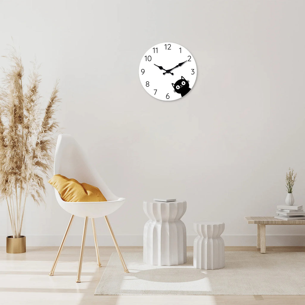 Horloge murale chat noir
