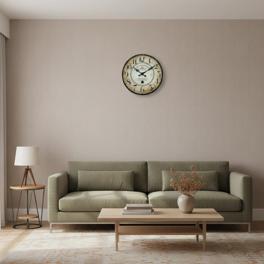 Ancienne horloge murale en bois Image