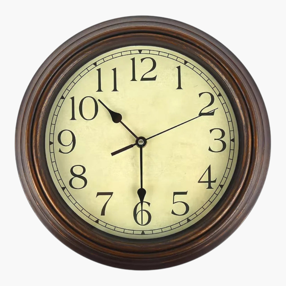 Cadran mural rétro bronze silencieux 30 cm