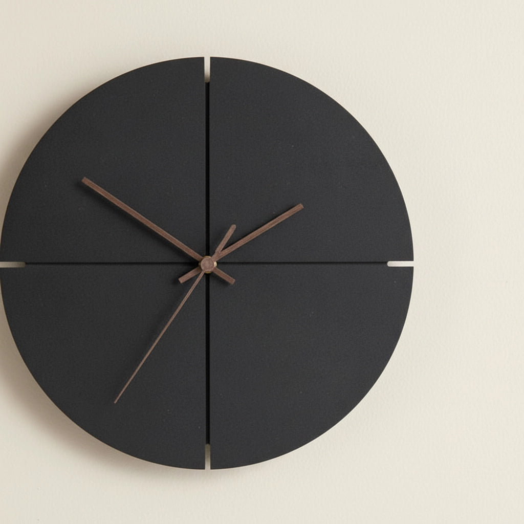 Disque murale temporel bois noir