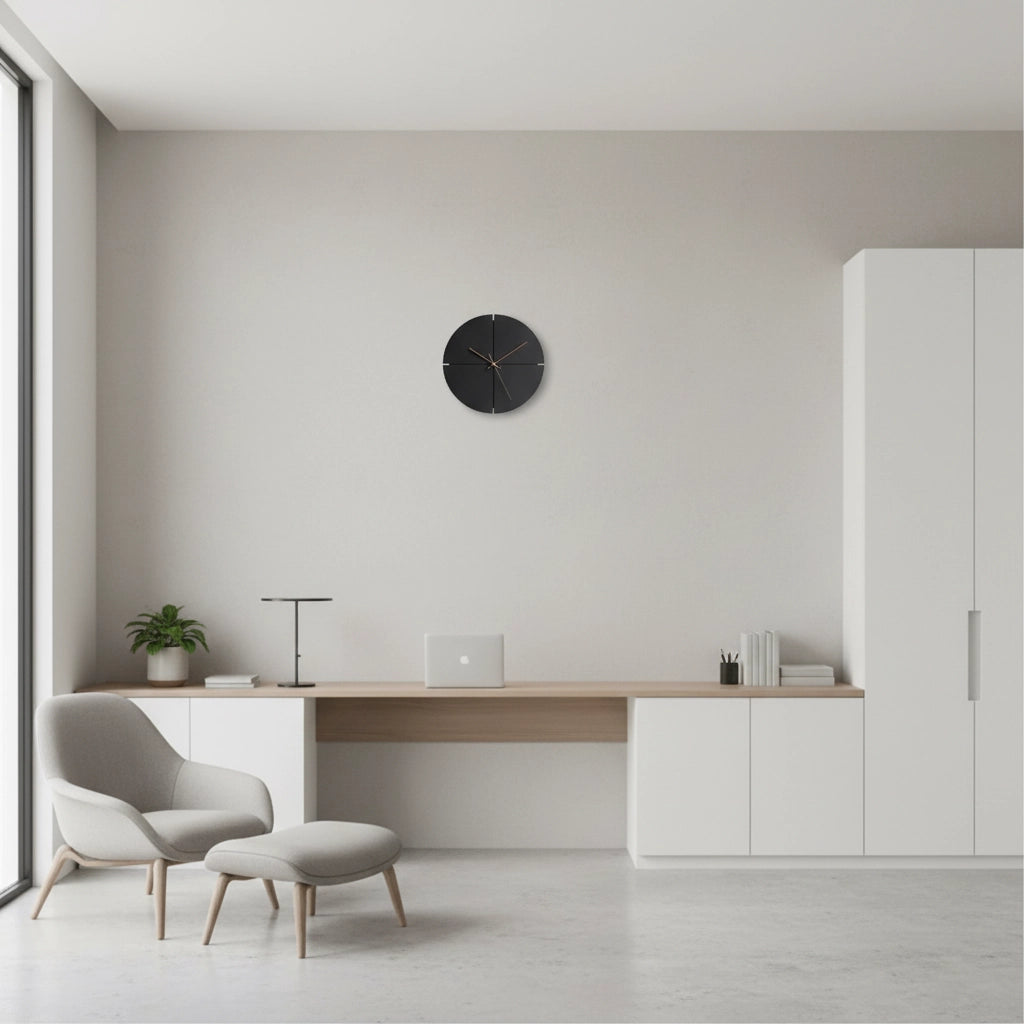 Disque murale temporel bois noir Image