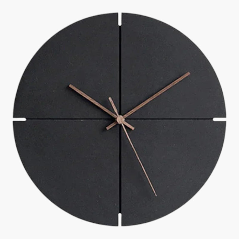 Disque murale temporel bois noir Noir 30 cm