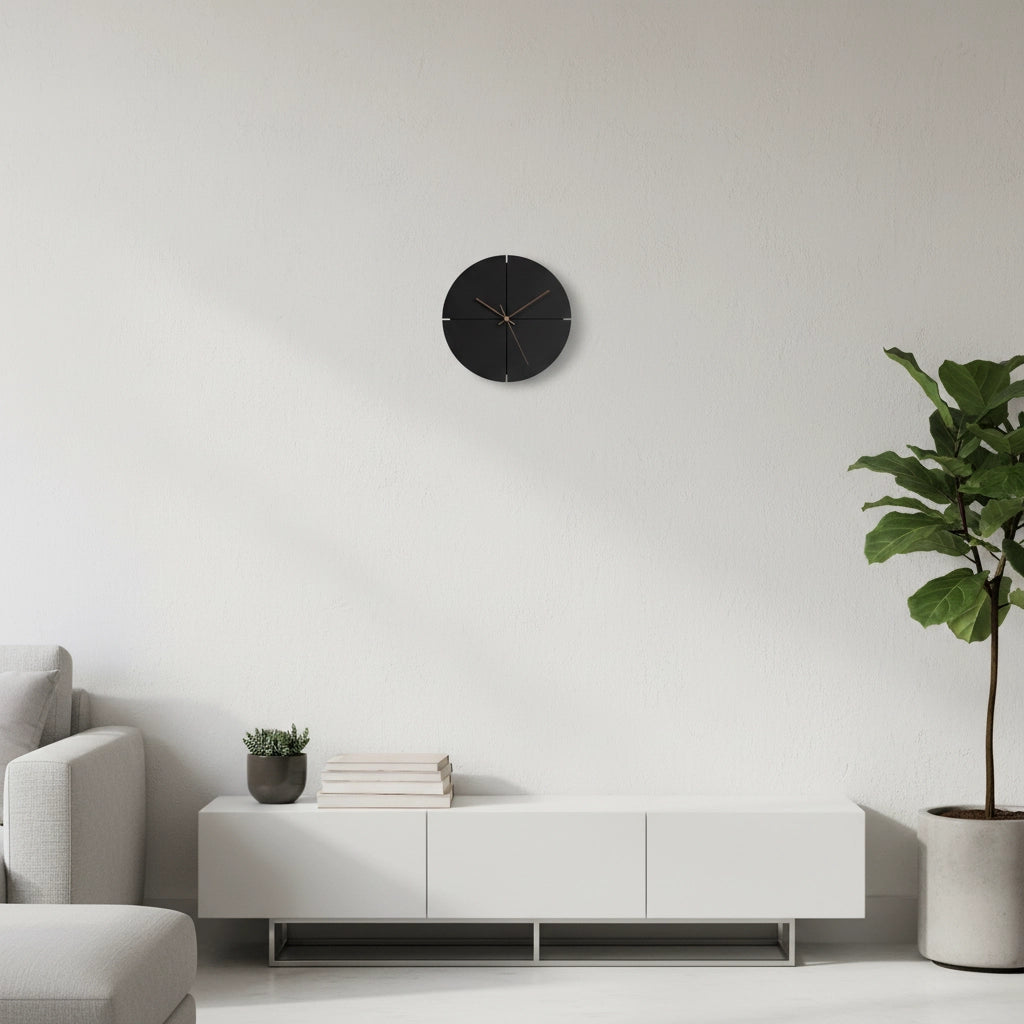 Disque murale temporel bois noir Image