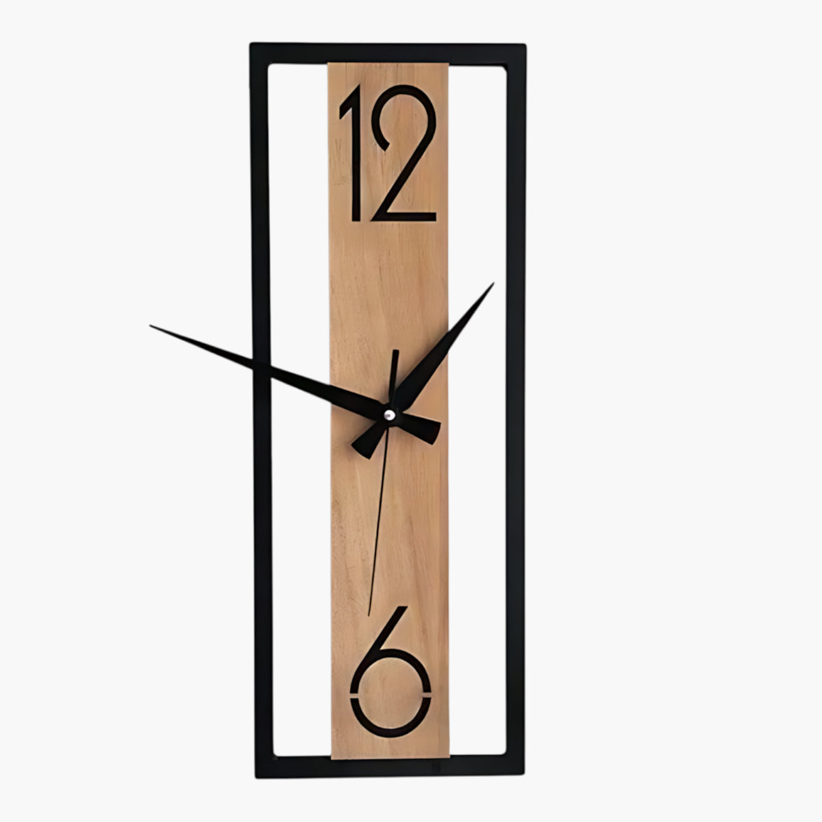 Horloge murale rectangulaire design Bois Clair 30 x 11 cm