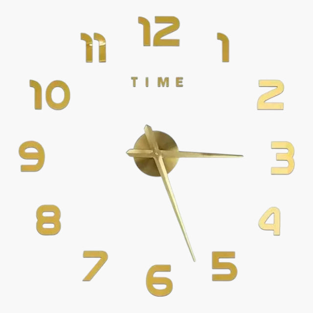 Grande horloge murale 3d Or