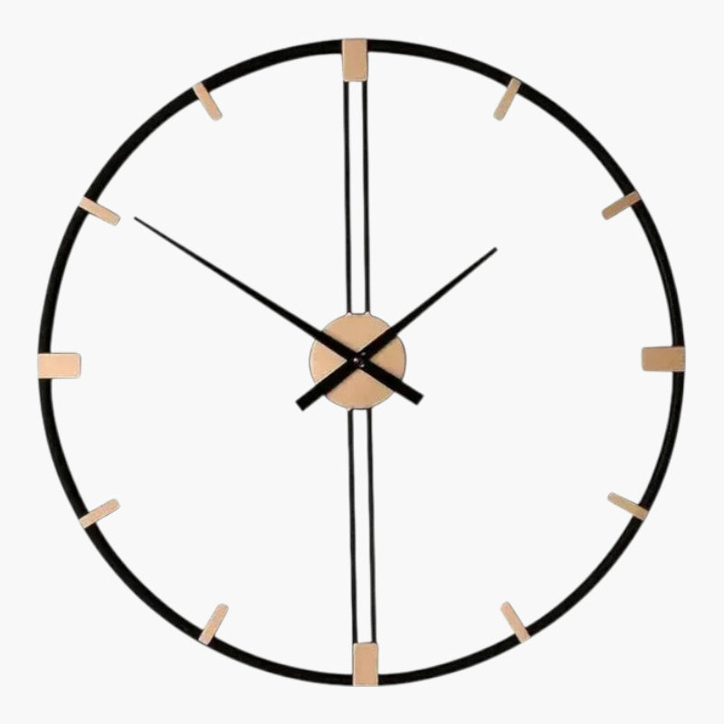Grande horloge murale 60 cm Noir & Or 60 cm
