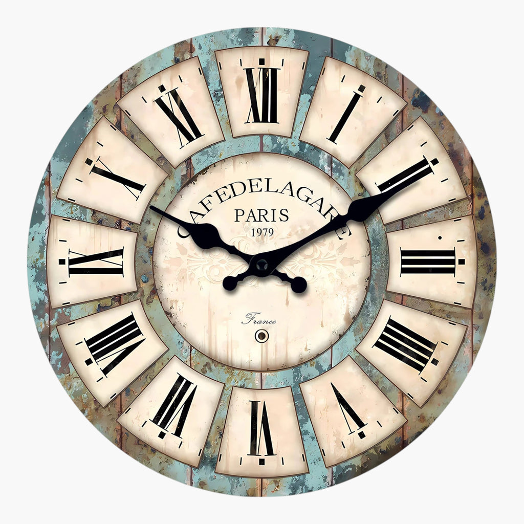 Grande horloge murale bleu