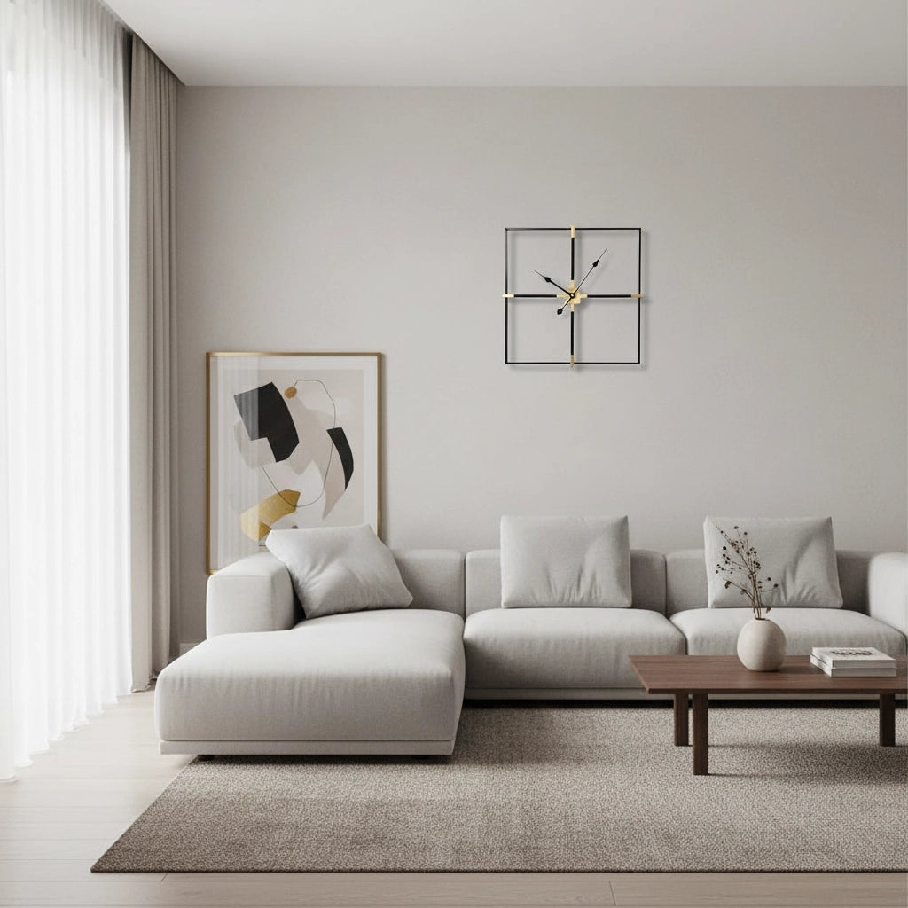 Grande horloge murale carrée