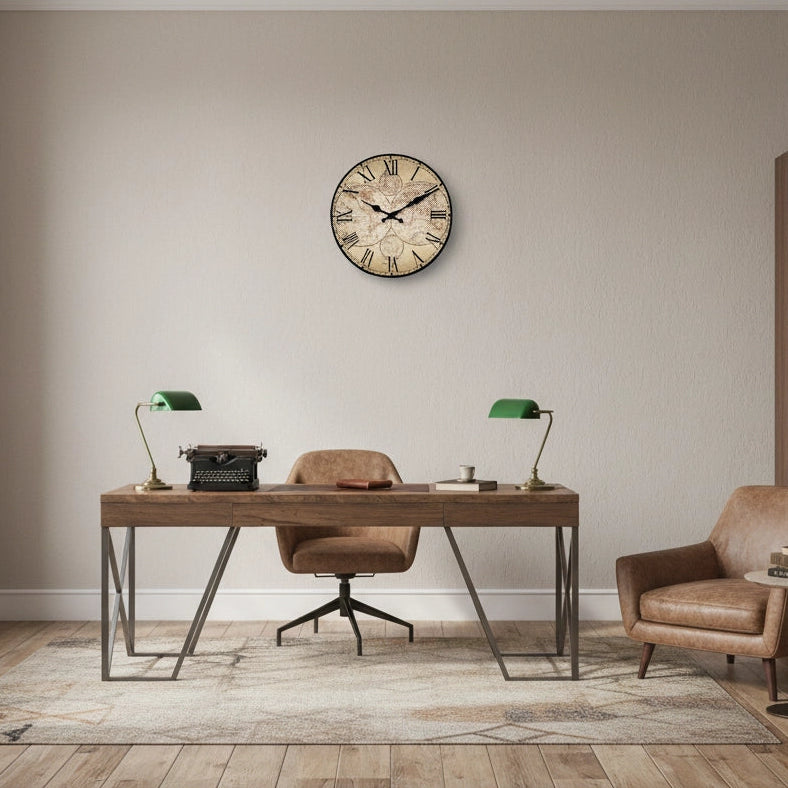 Grande horloge murale carte du monde Image