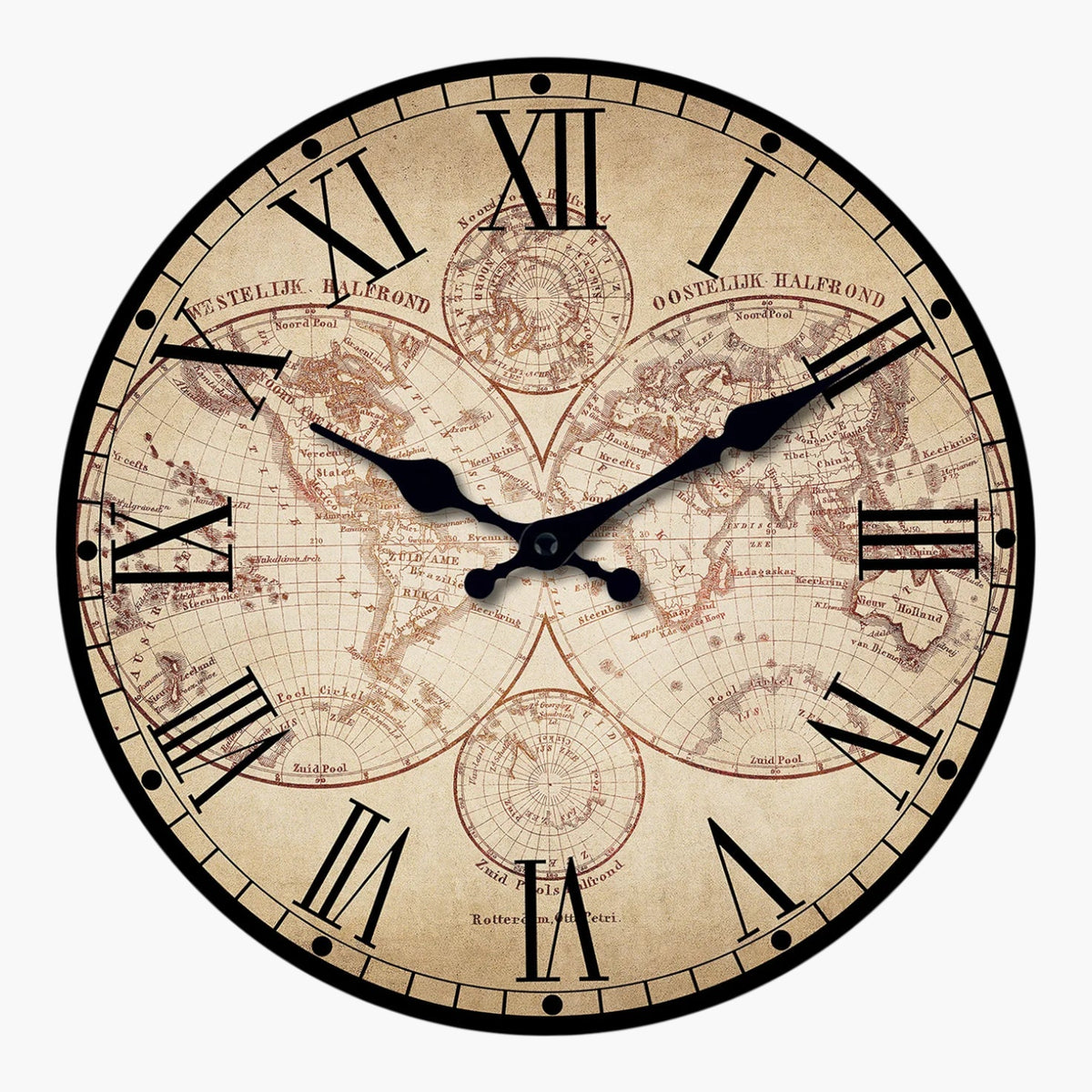 Grande horloge murale carte du monde