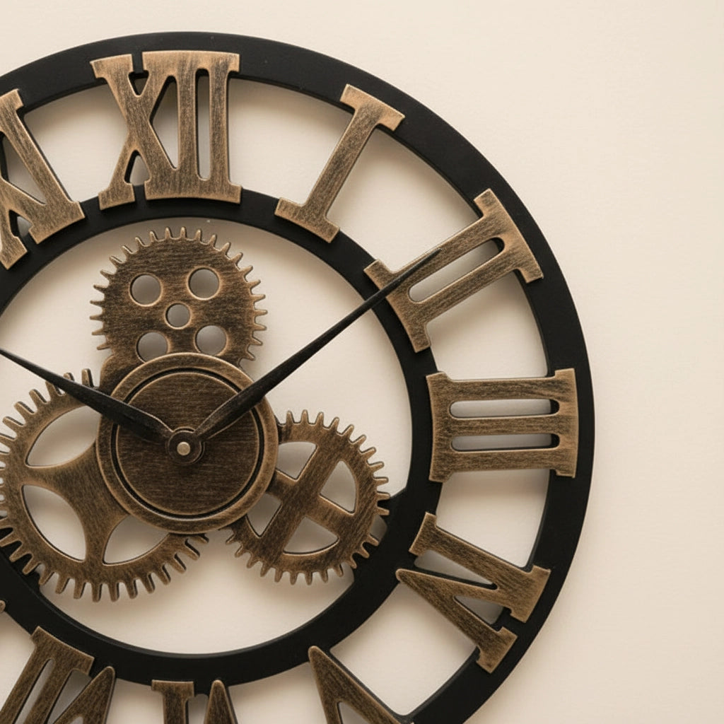 Grande horloge murale engrenage