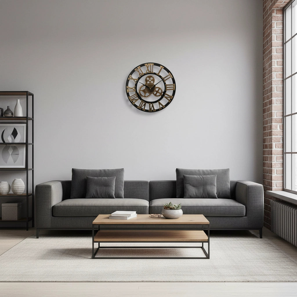 Grande horloge murale engrenage