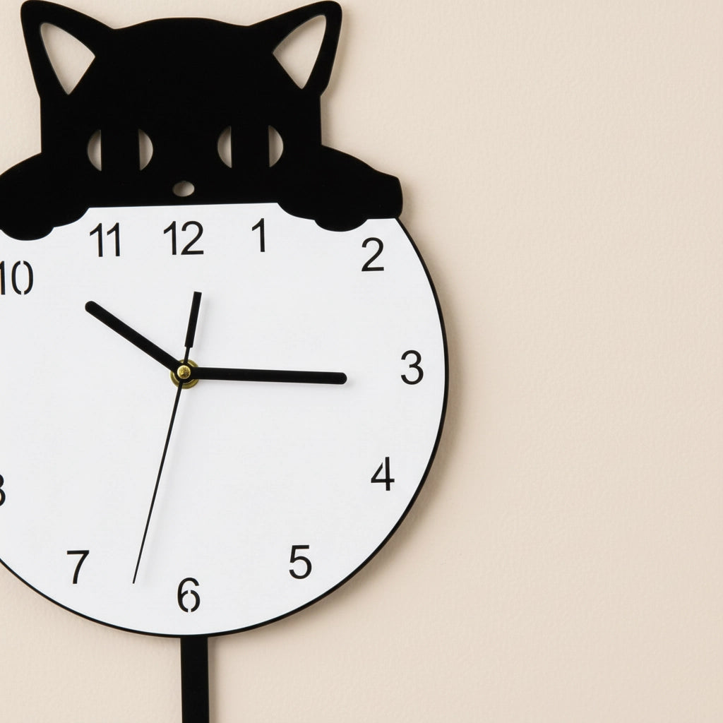 Horloge murale pendule chat