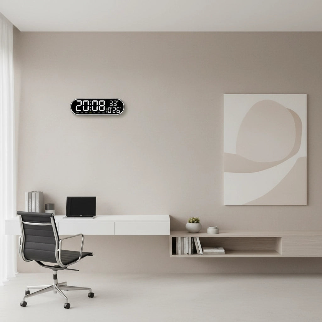 Horloge digitale murale rectangulaire