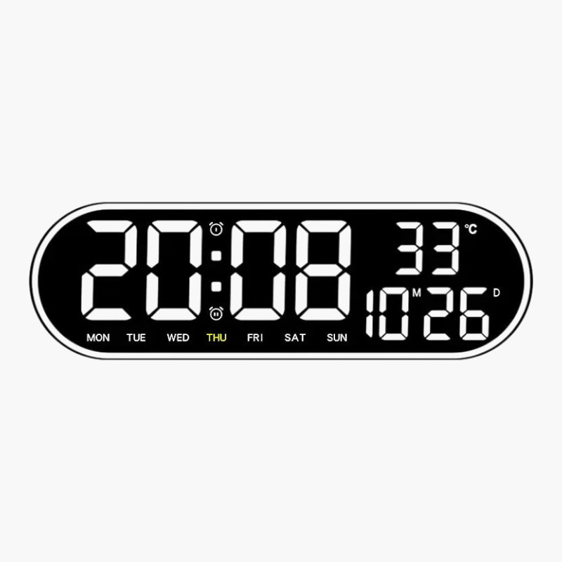 Horloge digitale murale rectangulaire Blanc 40 x 10 cm