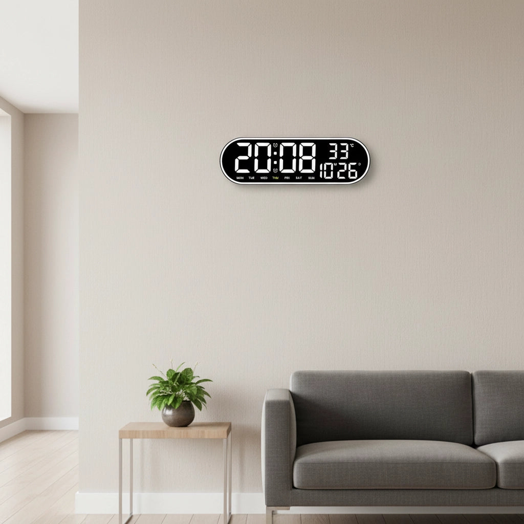 Horloge digitale murale rectangulaire