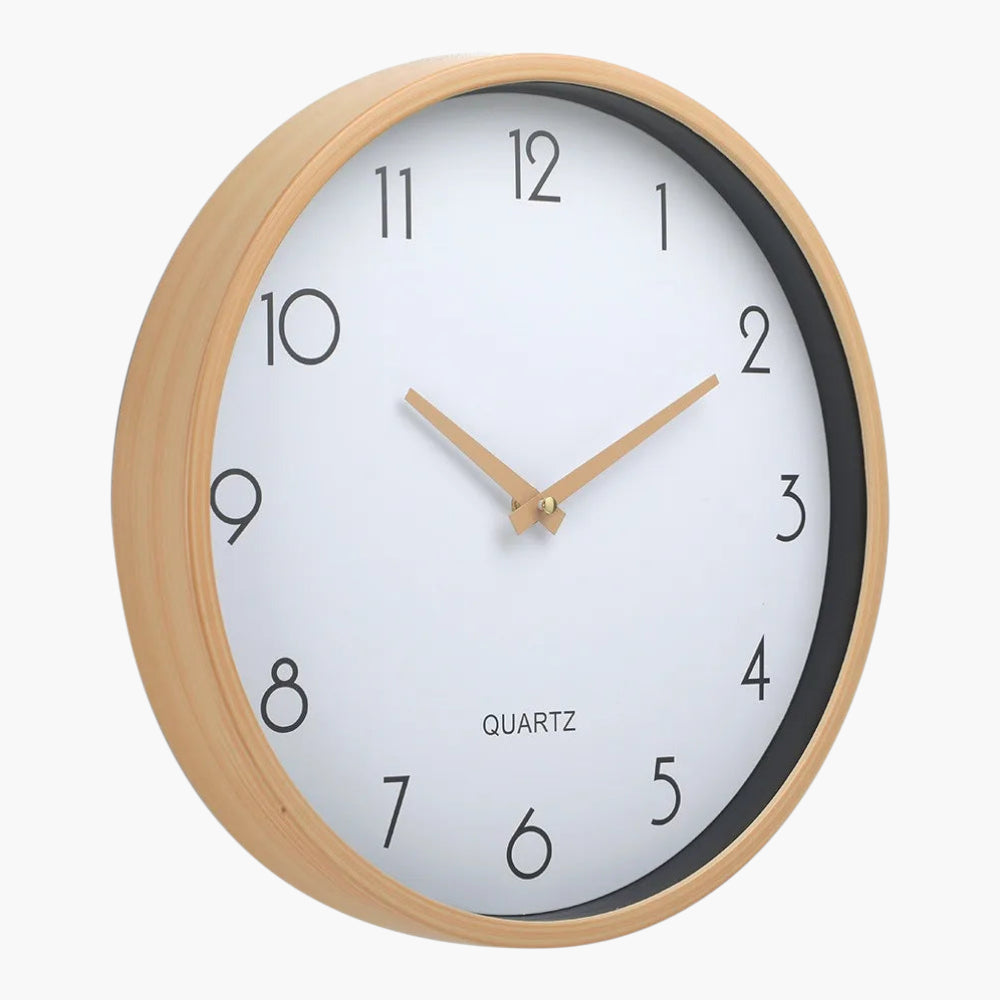 Horloge murale à quartz Bois Clair 30 cm