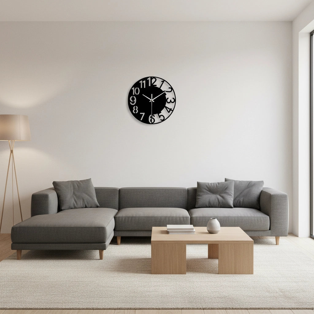 Horloge murale acrylique bicolore contrastée