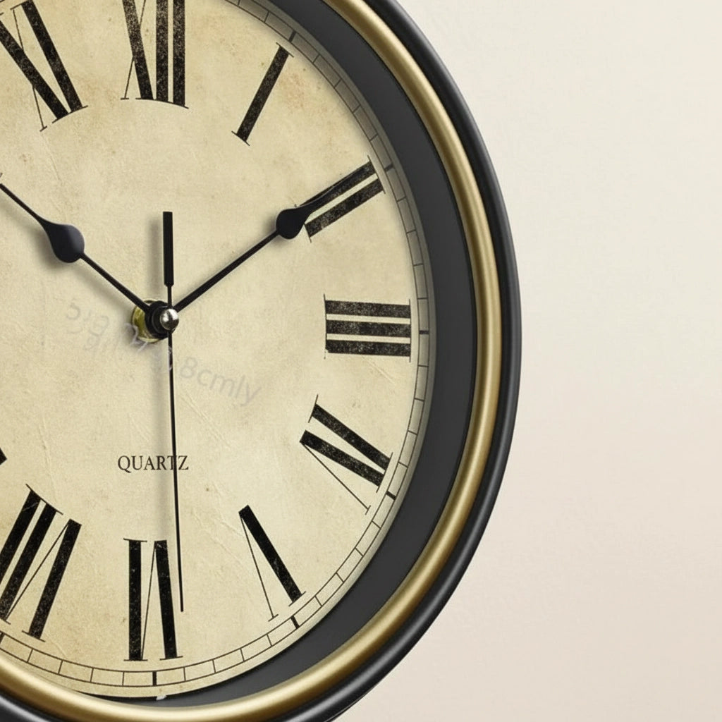 Horloge murale anneau bronze rétro