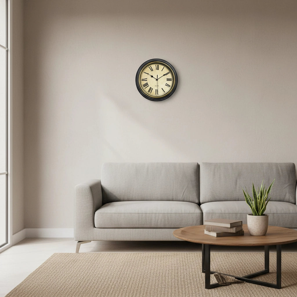 Horloge murale anneau bronze rétro