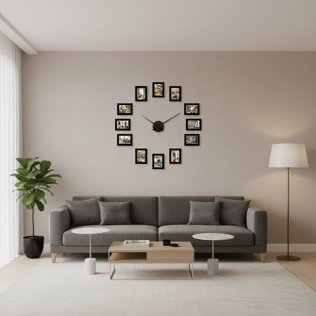 Horloge murale avec cadre photo Image