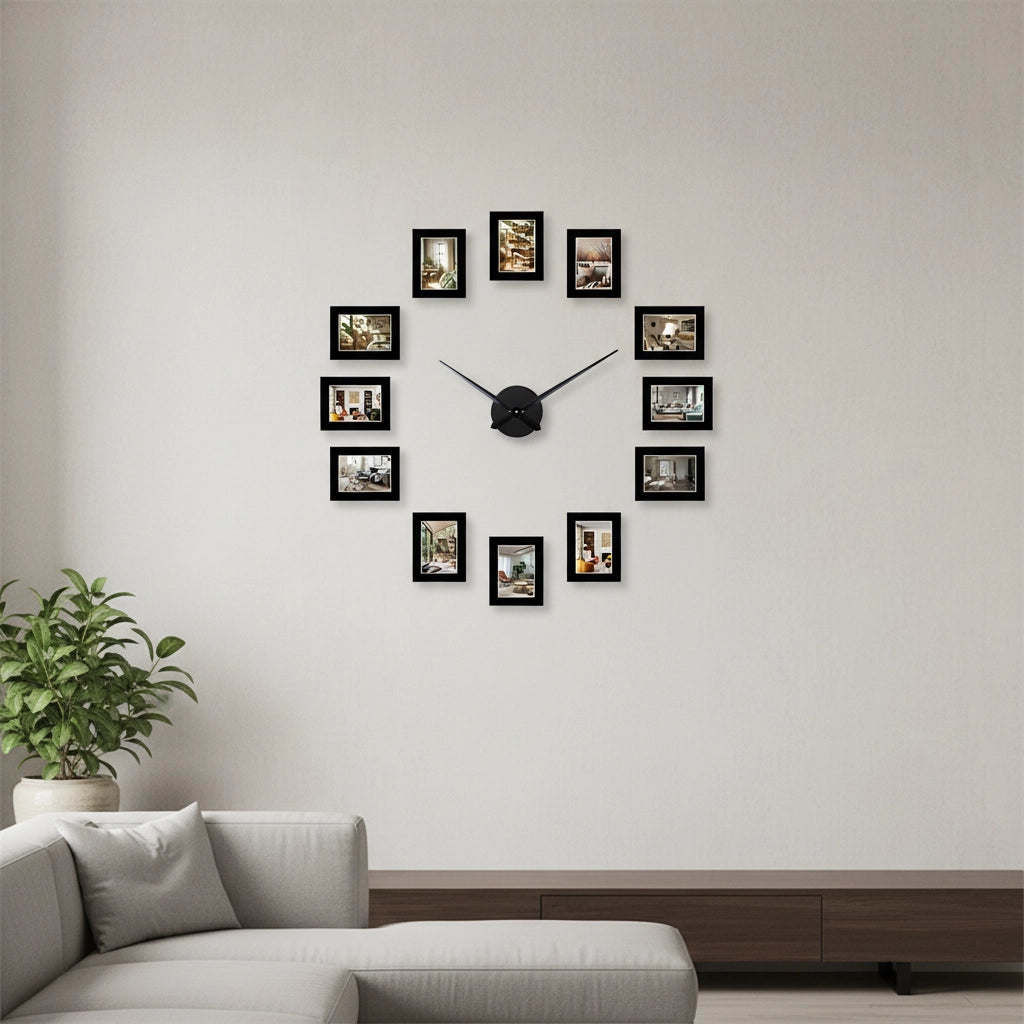 Horloge murale avec cadre photo