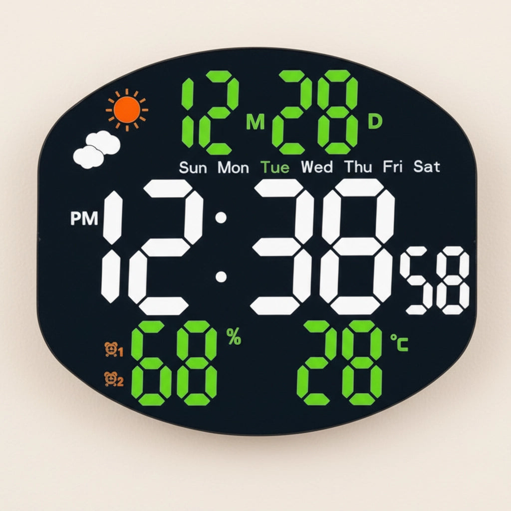 Horloge murale avec date et jour