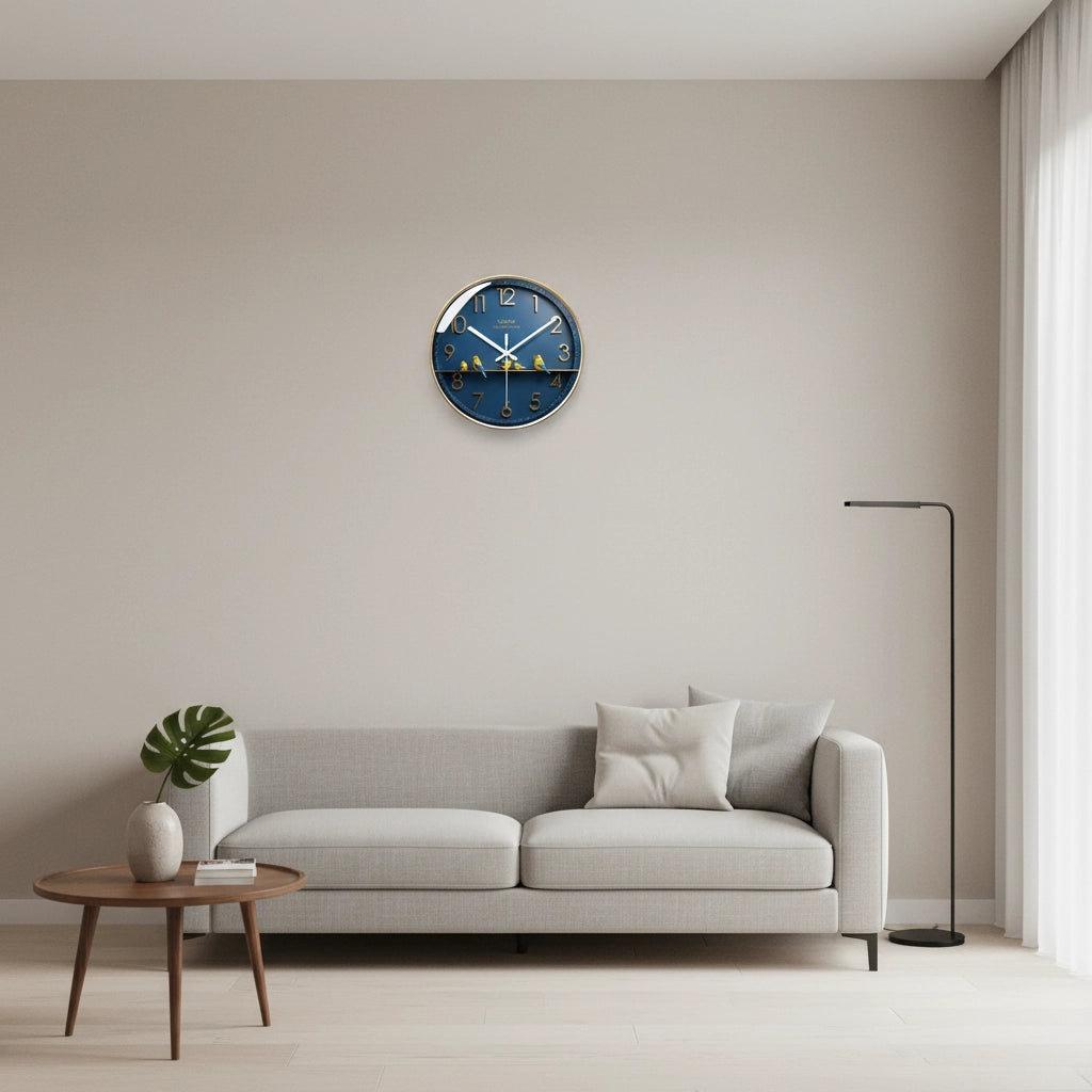 Horloge murale bleu marine