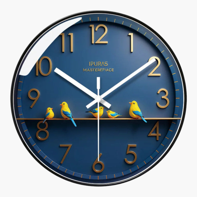 Horloge murale bleu marine Noir