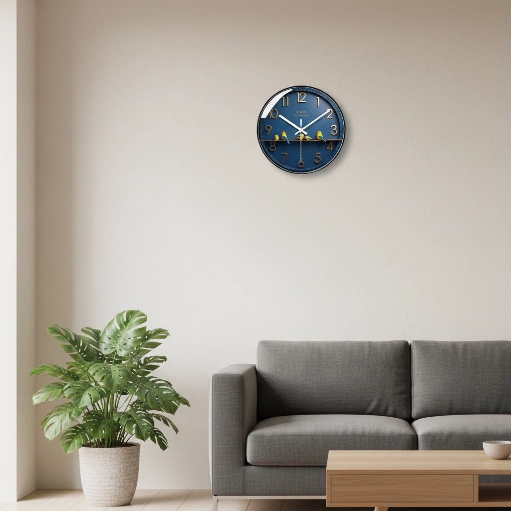 Horloge murale bleu marine