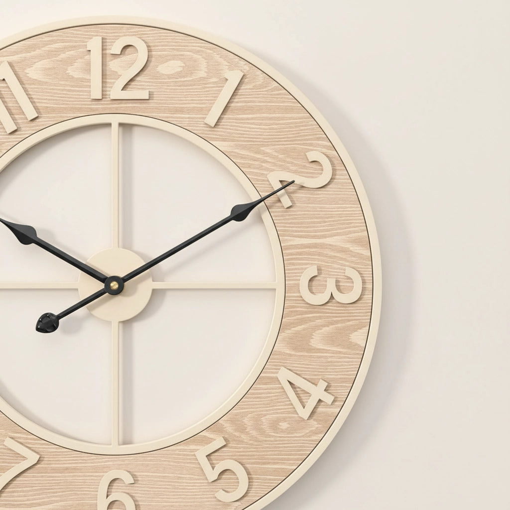 Horloge murale bois 60 cm Image