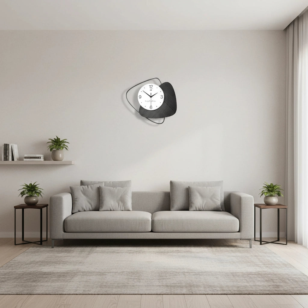 Horloge murale bois et metal Image