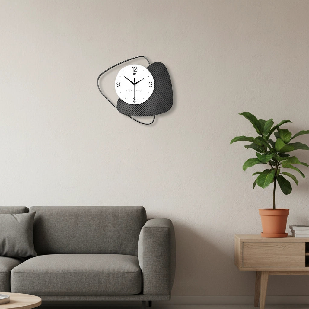 Horloge murale bois et metal Image