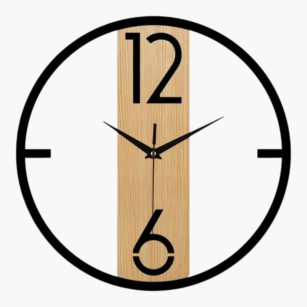 Horloge murale bois et noir Bois Clair