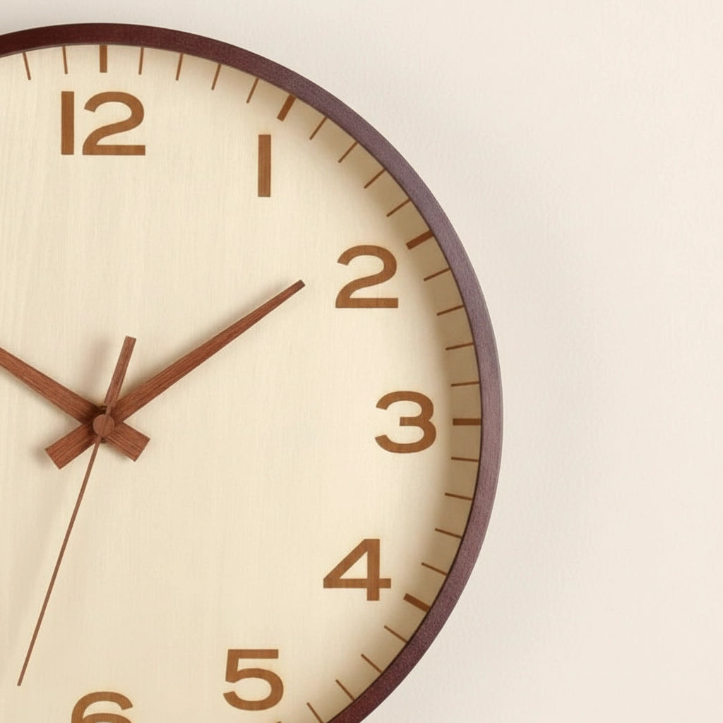 Horloge murale bois gravée relief