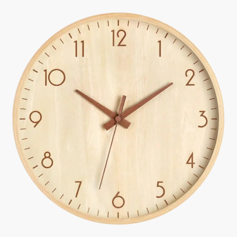 Horloge murale bois gravée relief 1