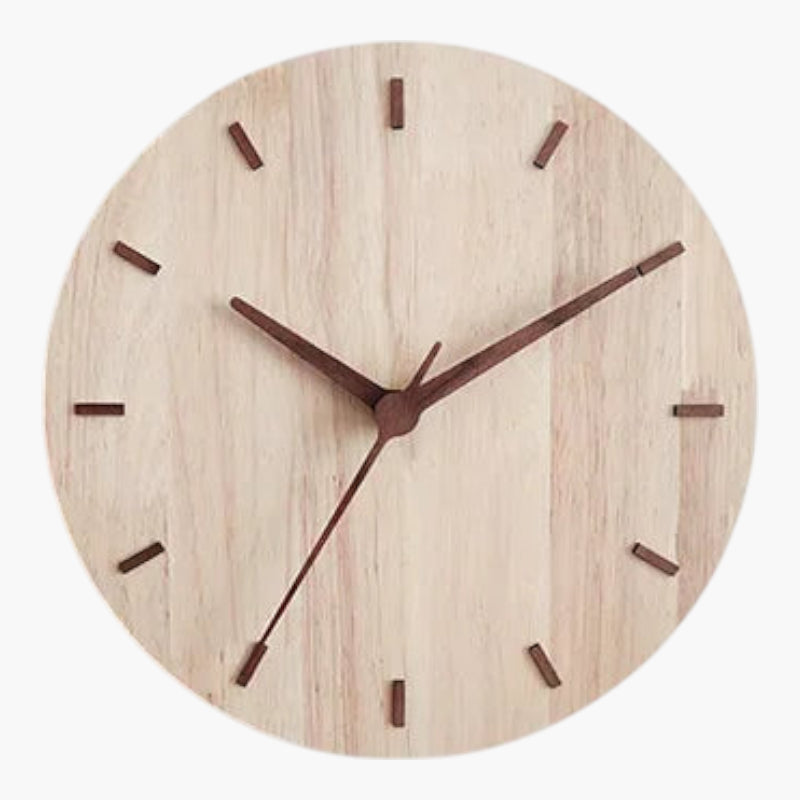 Horloge murale bois japandi silencieuse 30 cm