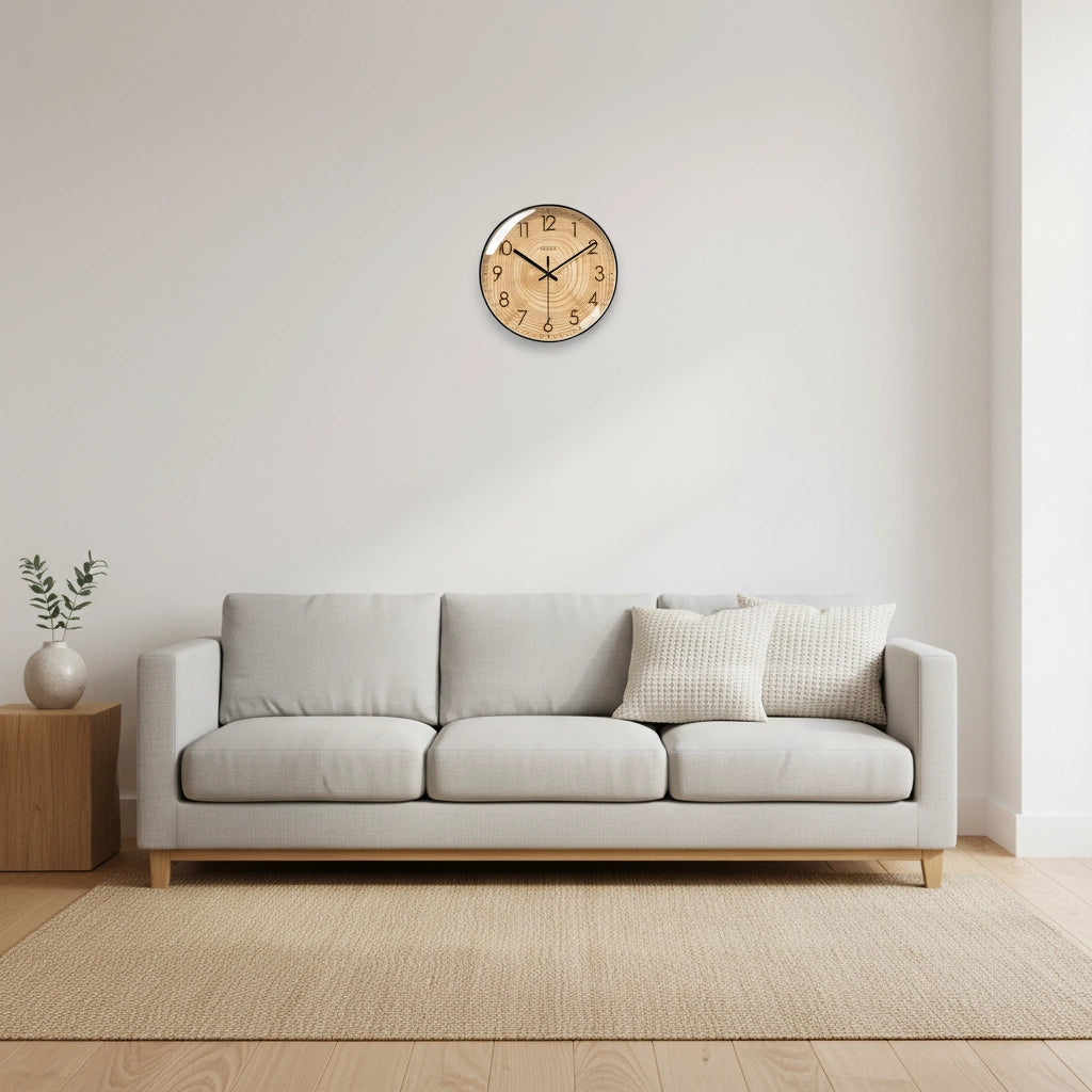 Horloge murale bois moderne Image