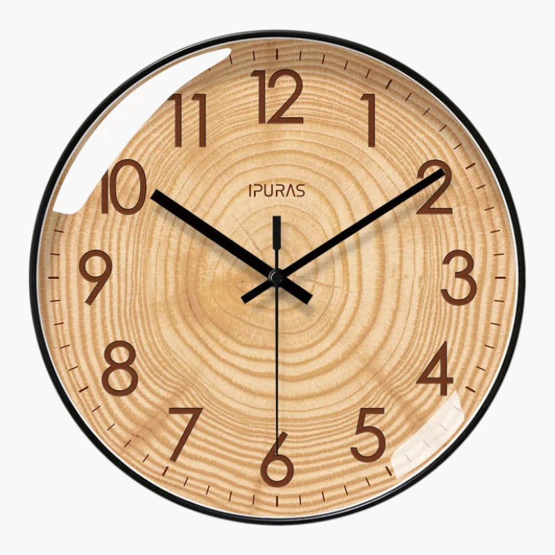 Horloge murale bois moderne Noir