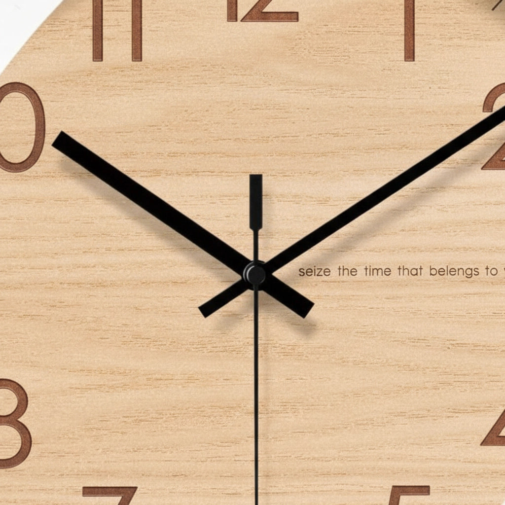 Horloge murale bois scandinave verre