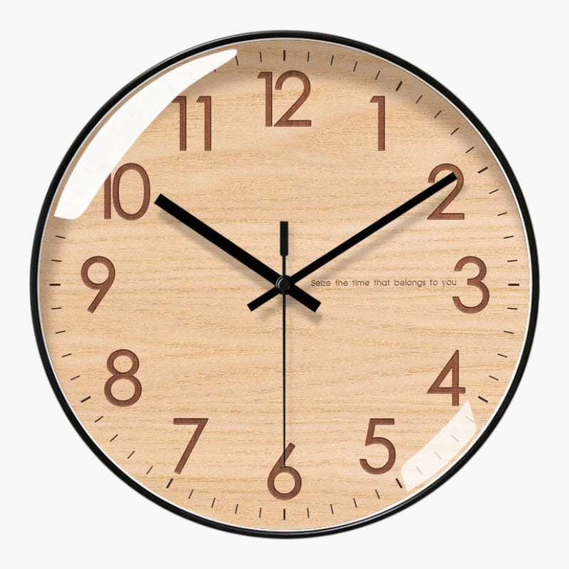 Horloge murale bois scandinave verre Noir