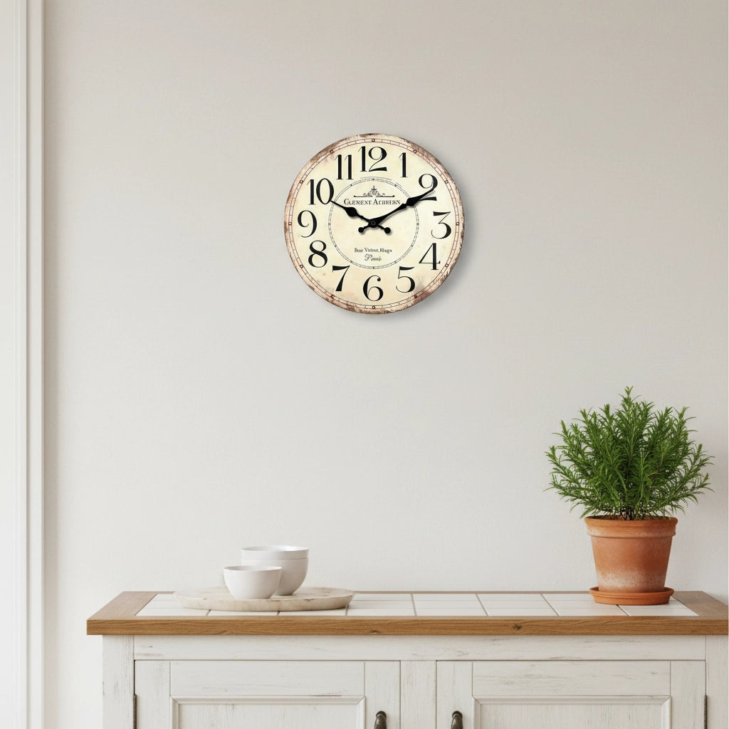 Horloge murale bois vieilli