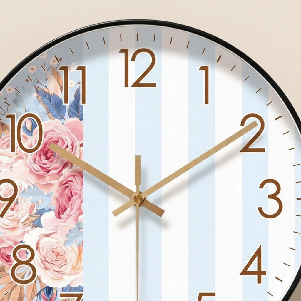 Horloge murale bouquet pastoral
