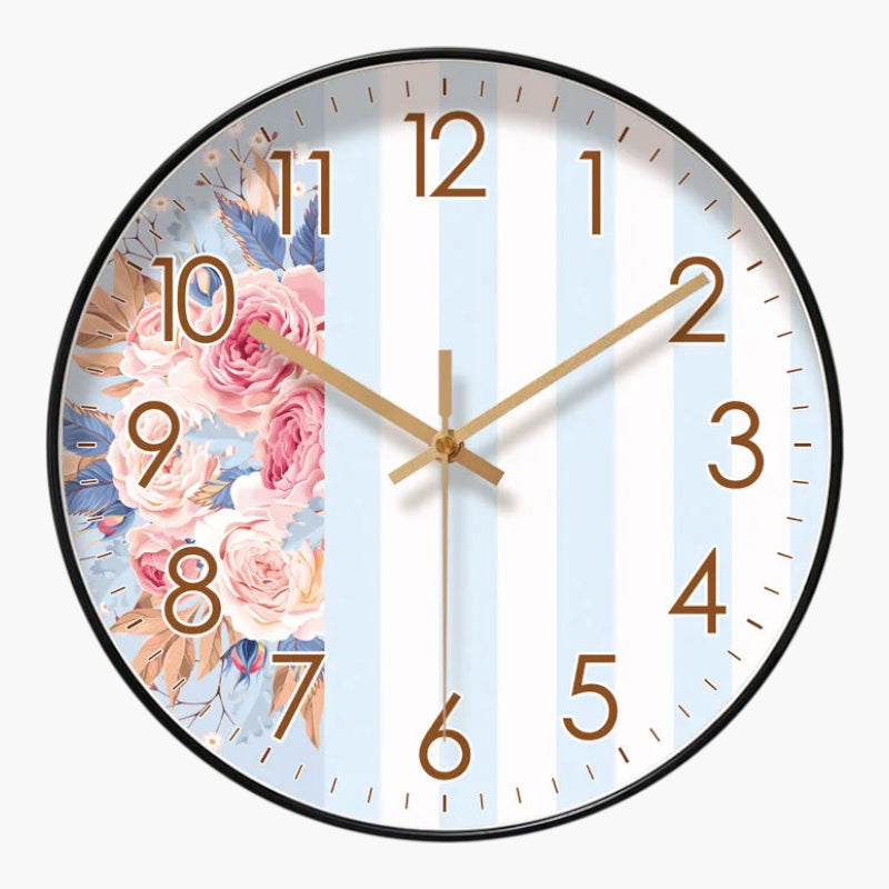 Horloge murale bouquet pastoral Noir