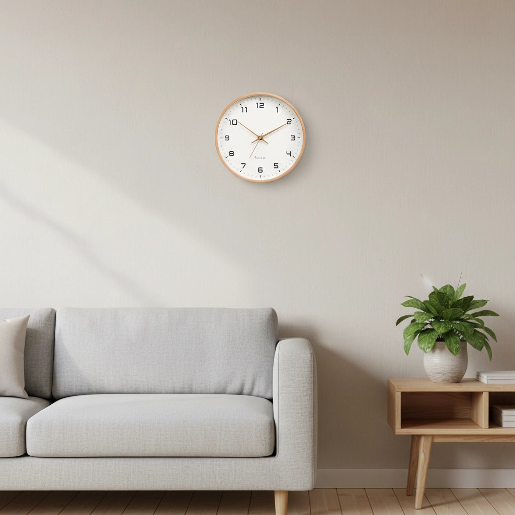 Horloge murale cadre bois