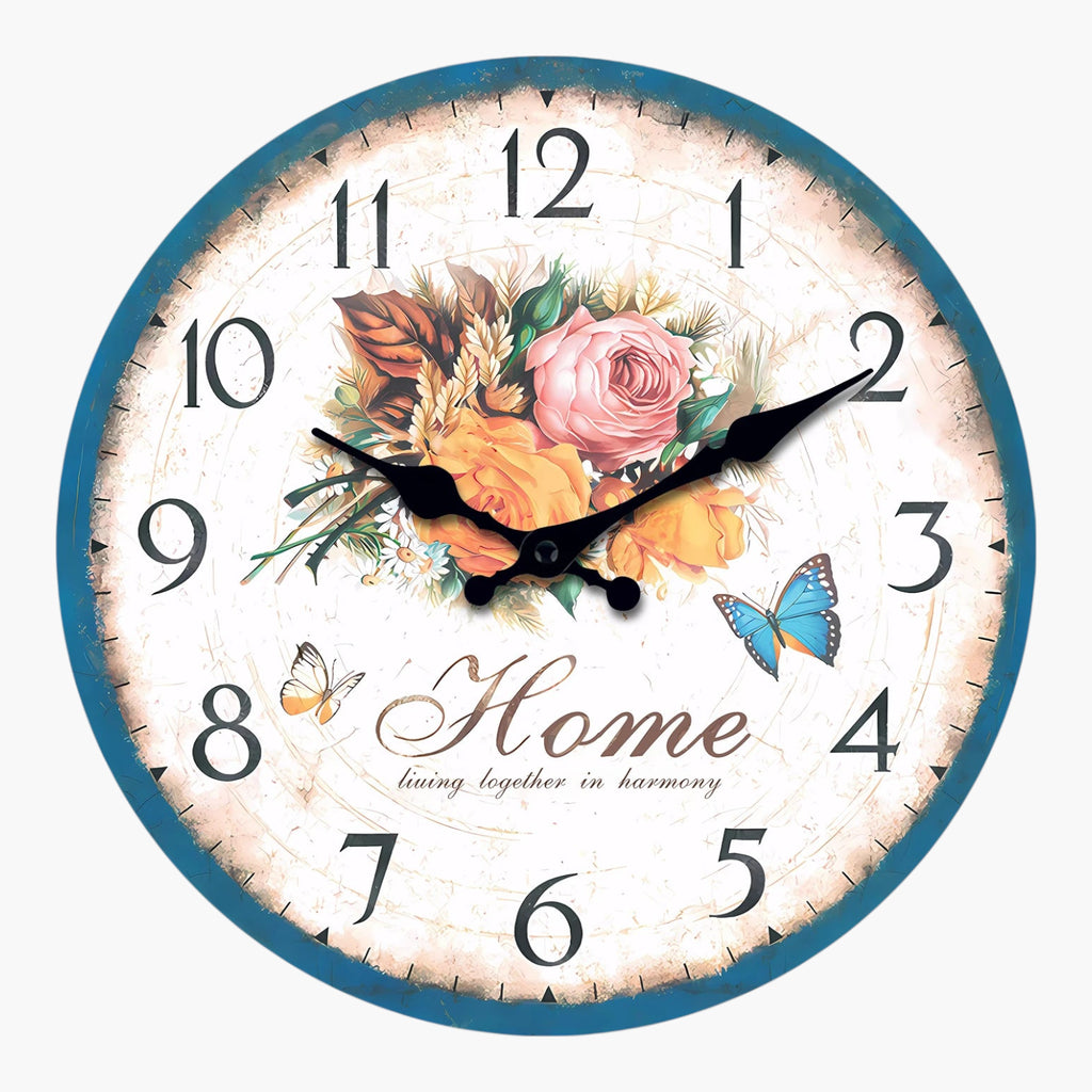 Horloge murale cadre imprimé craquelé