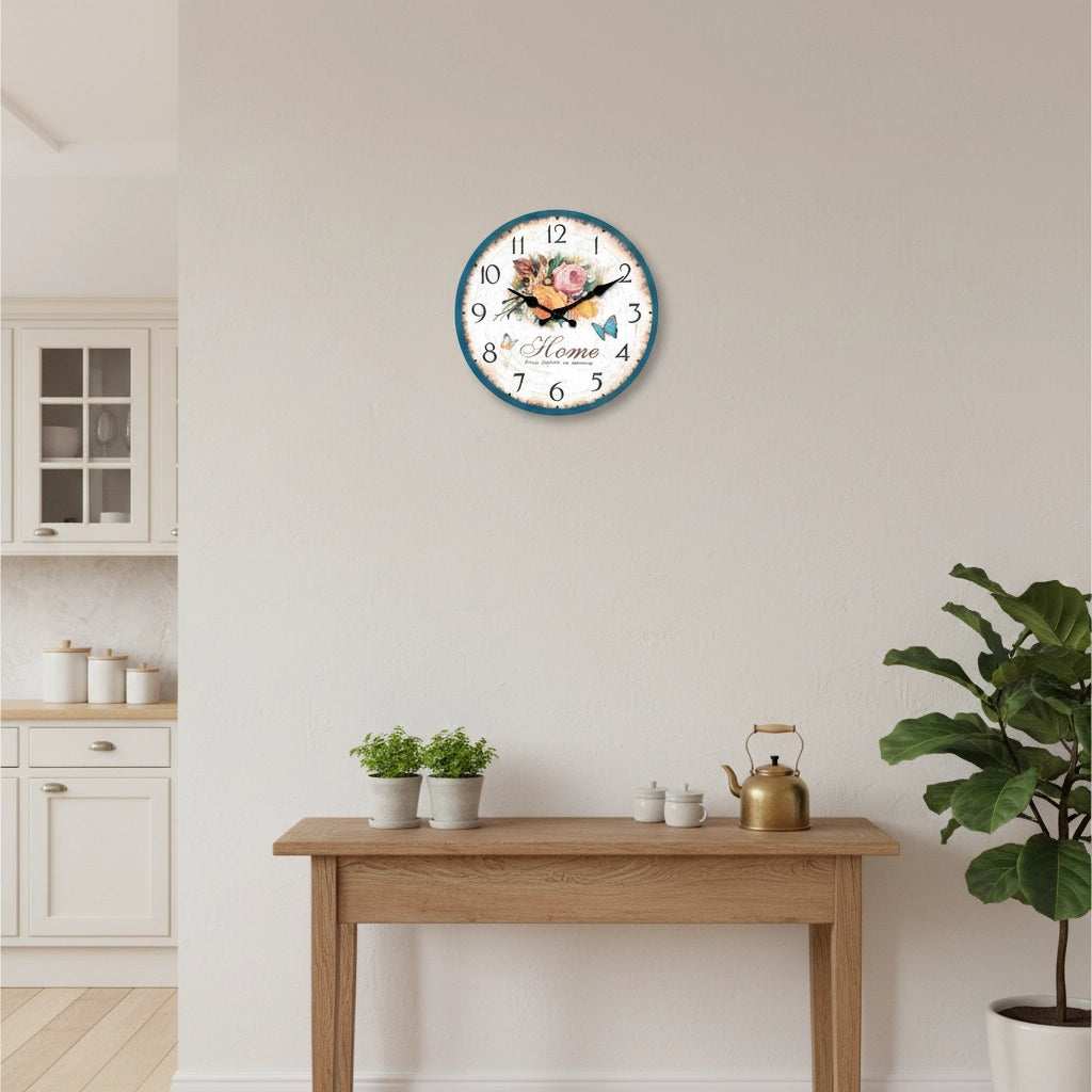 Horloge murale cadre imprimé craquelé