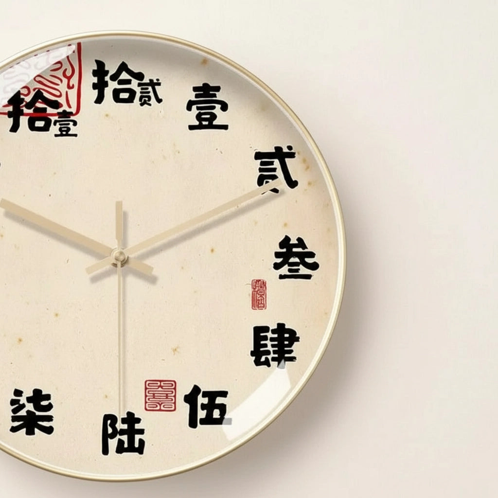 Horloge murale calligraphie chinoise zen