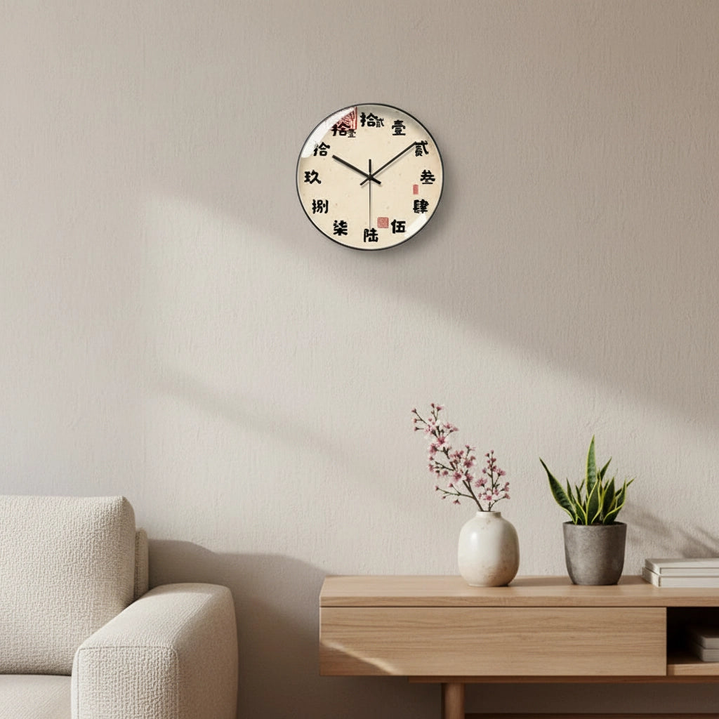 Horloge murale calligraphie chinoise zen