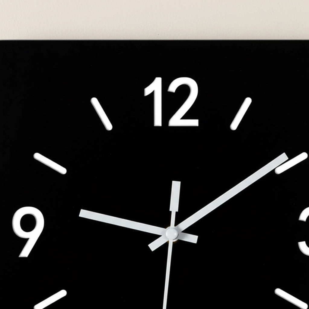 Horloge murale carrée acrylique silencieuse